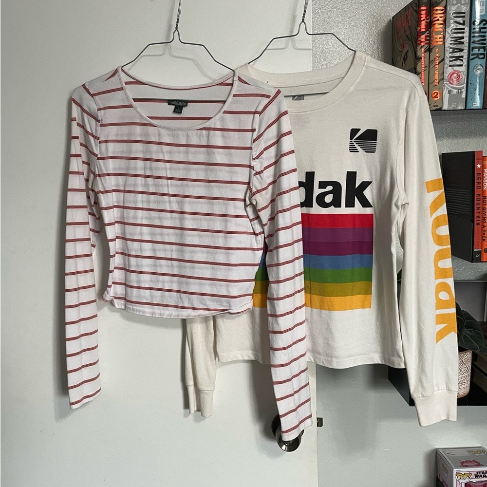 White long sleeve crop top bundle